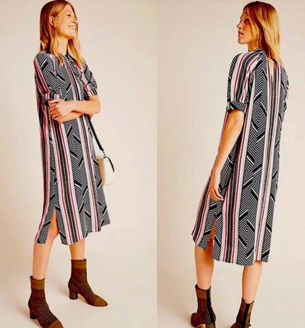 Anthropologie McKenzie Mock Neck Tunic Midi Dress Size Medium Lined